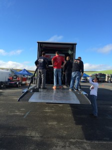 Unloading the might Pro3 car.