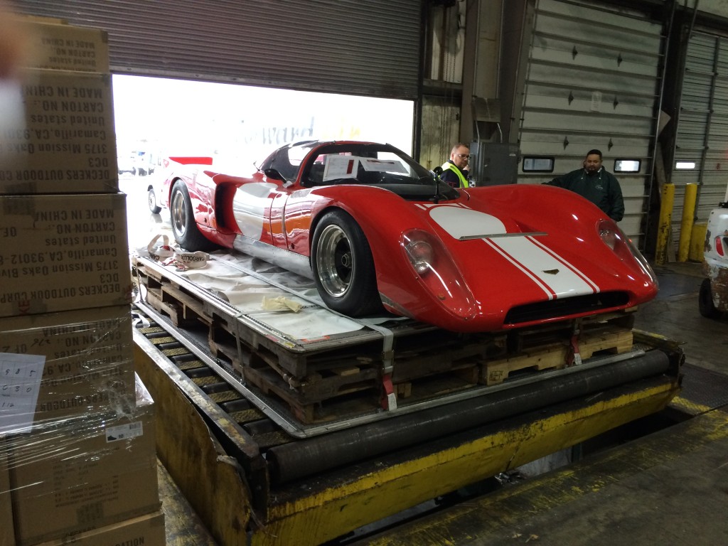 Dorothy on her pallet arrives at SEATAC.